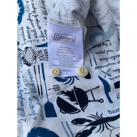 Coleman Men's Backyard BBQ Grilling Button Down Shirt Size Large - Picture 9 of 9